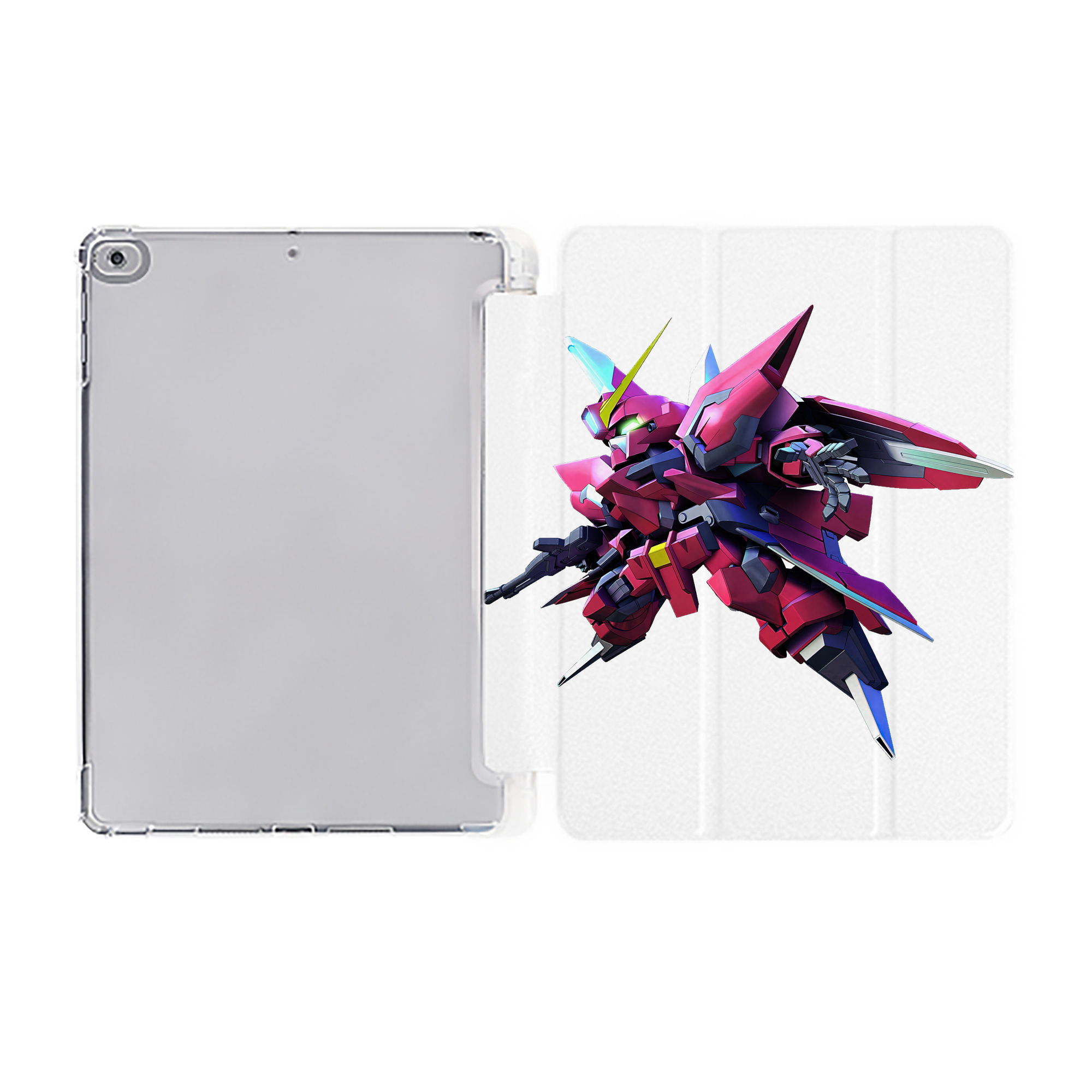 （画像用） 機動戦士ガンダム Mobile Suit Gundam IPad ケース ペン収納付き 三つ折りスタンド PUレザー×シリコン 対応機種9.5/10.5/10.9インチ